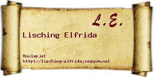 Lisching Elfrida névjegykártya